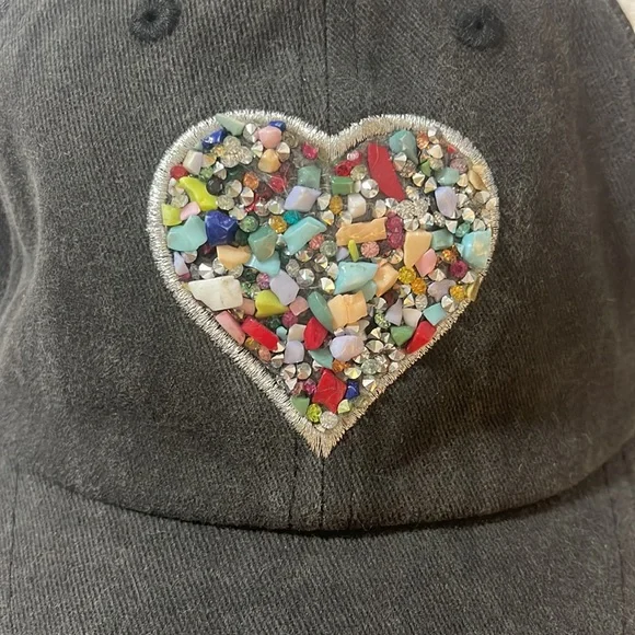 CC brand hat with Velcro back and jeweled heart - Picture 2 of 9